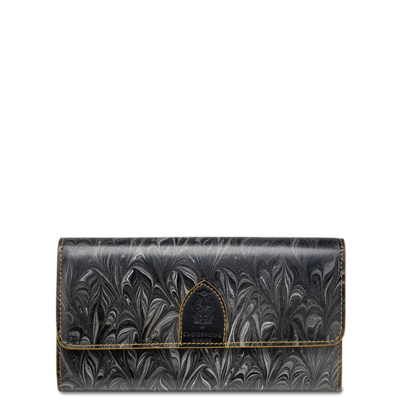 Water Marbled Black Wallet front