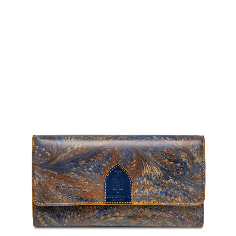 Water Marbled Blue Wallet front