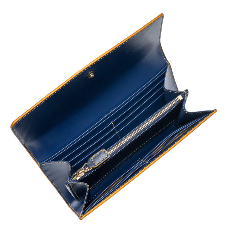 Water Marbled Blue Wallet open