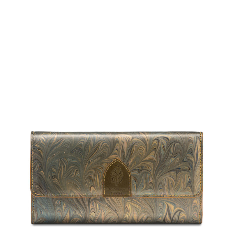 Water Marbled Gold Wallet front