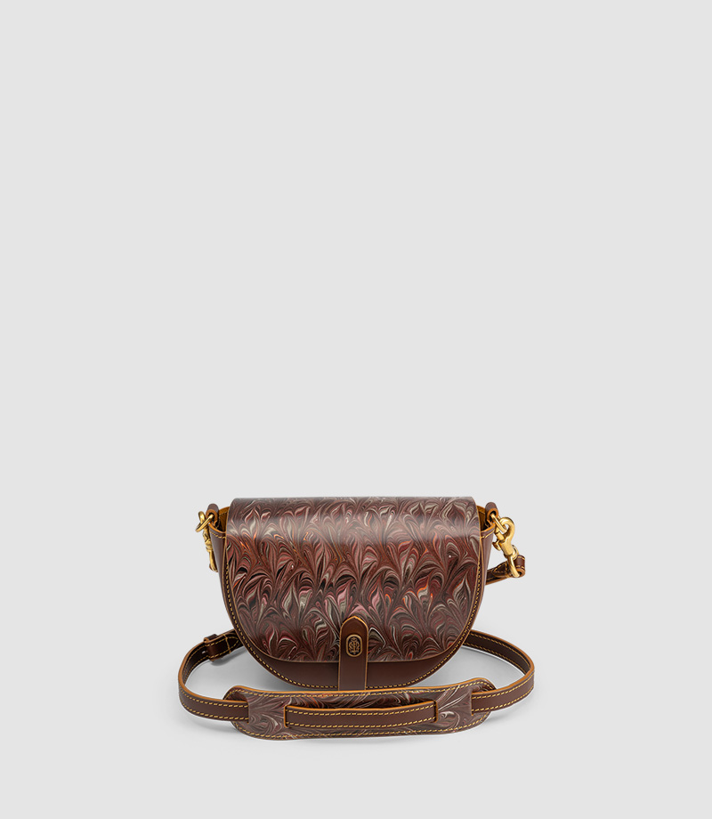 Costanza - Vegetable Tanned - Ink Marbled - Brown | Cuoiofficine display picture 1